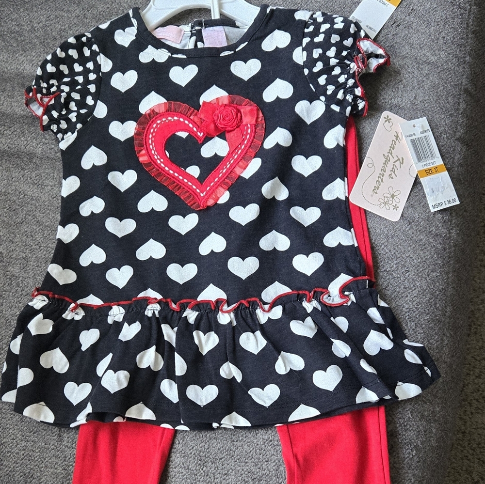 Kids Headquarters 2 piece set NWT 3T Valentines Day